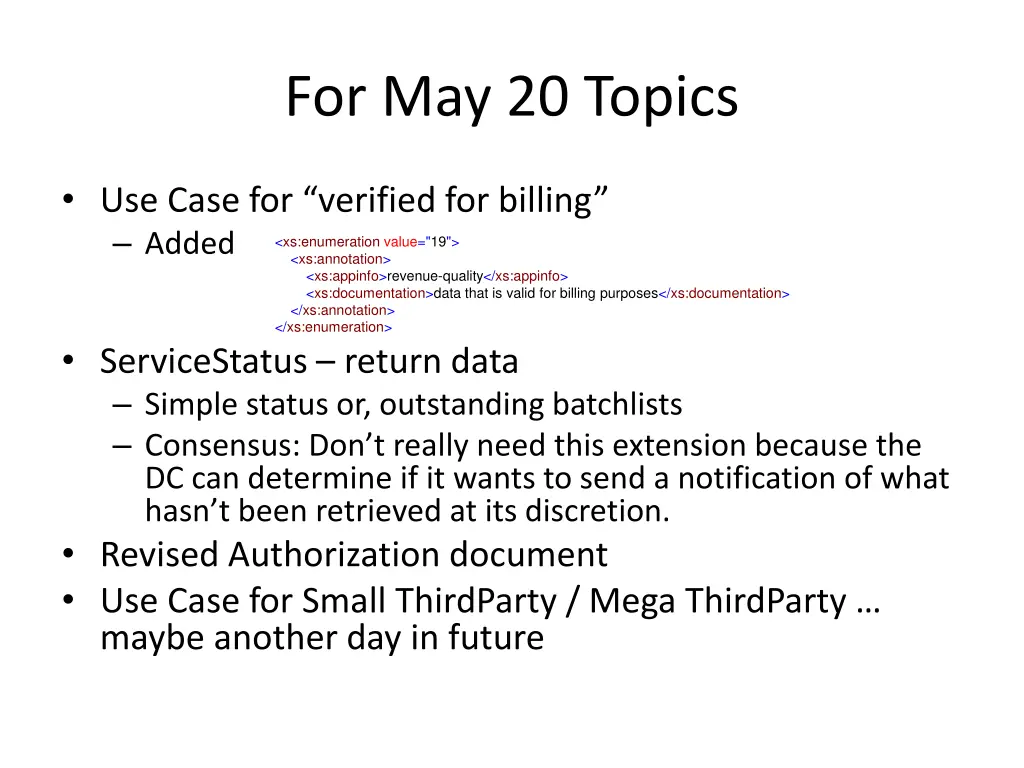for may 20 topics