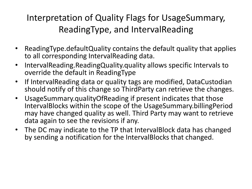 interpretation of quality flags for usagesummary