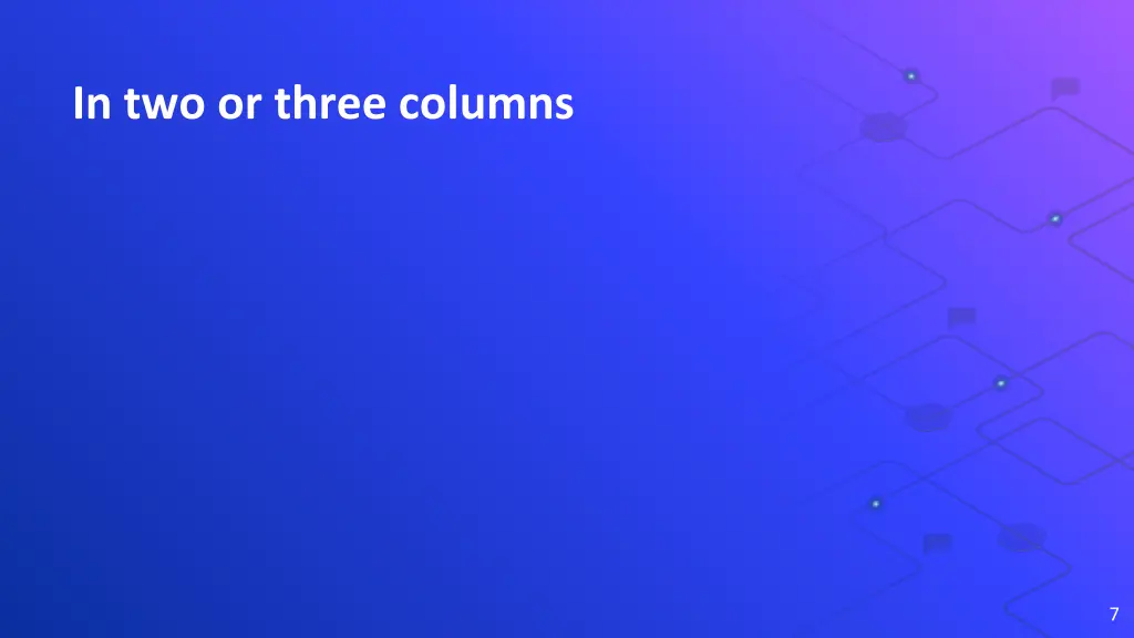 in two or three columns