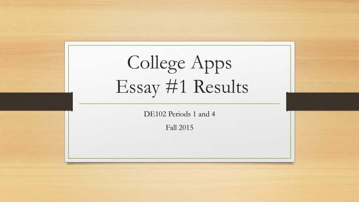 college apps essay 1 results