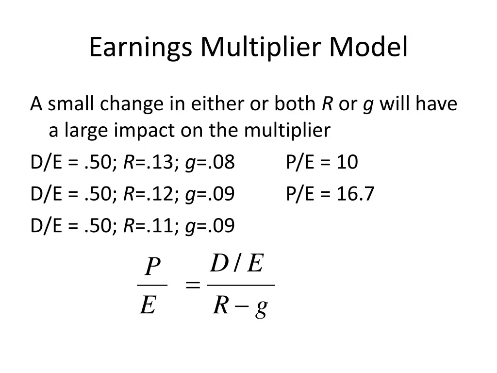 earnings multiplier model 10