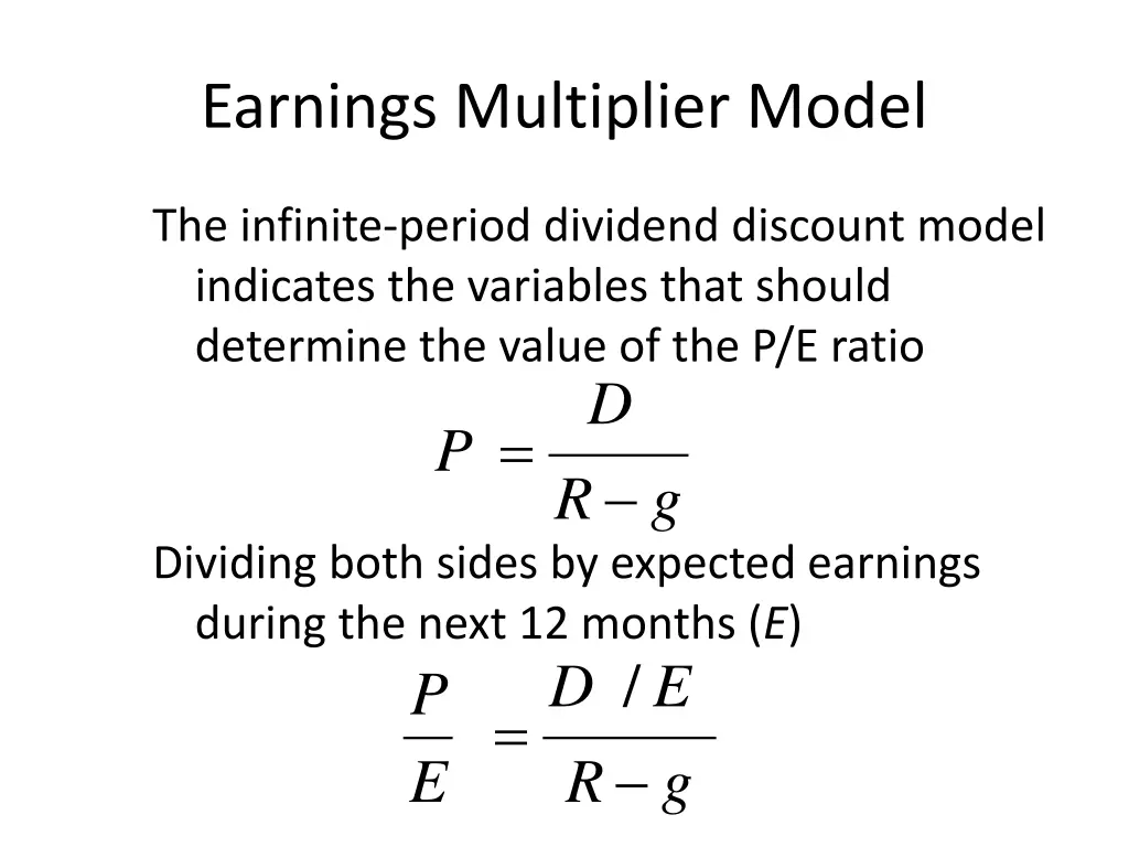 earnings multiplier model 3