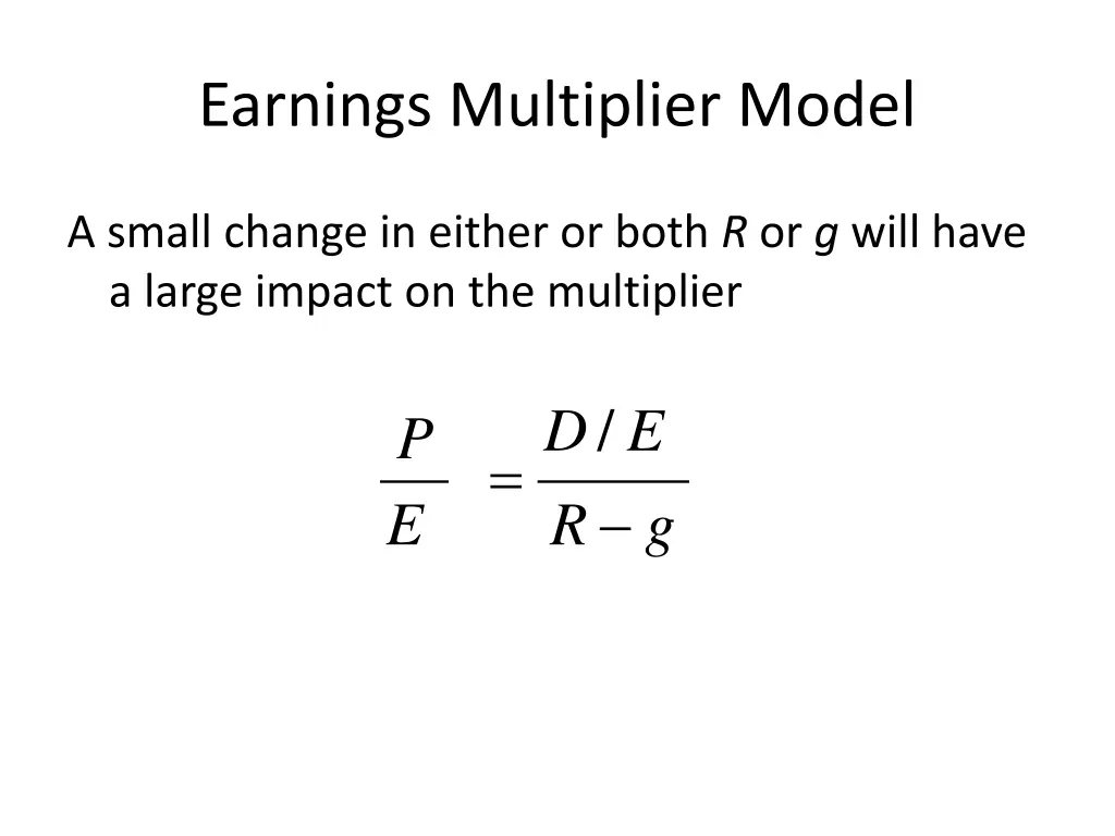 earnings multiplier model 7