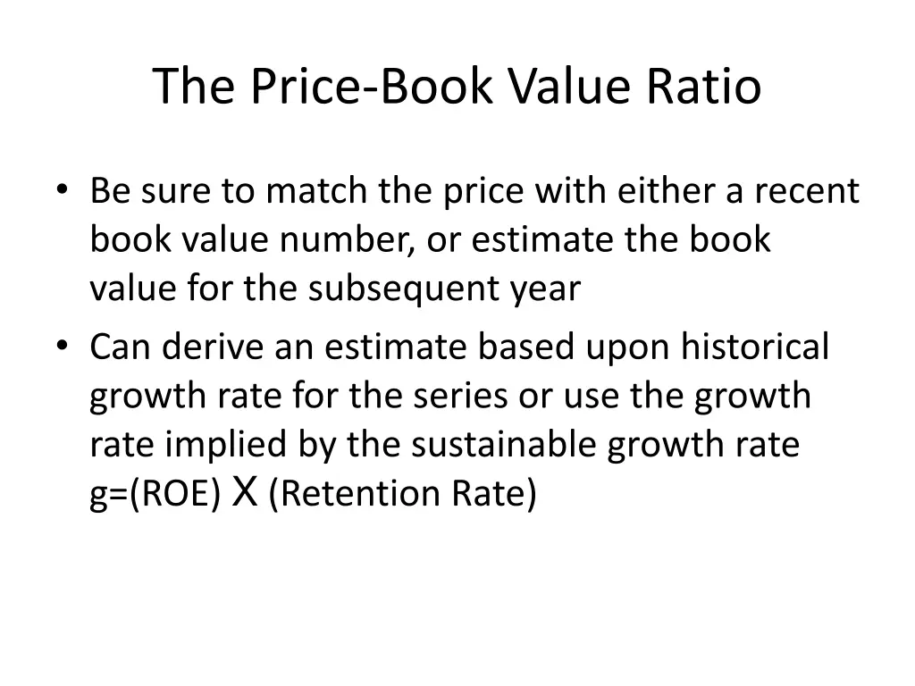 the price book value ratio 2