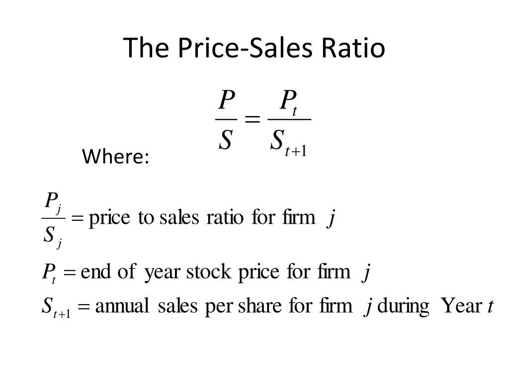 the price sales ratio 2