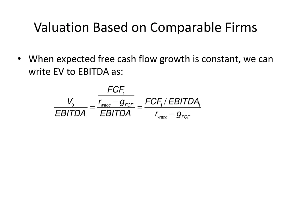 valuation based on comparable firms 6