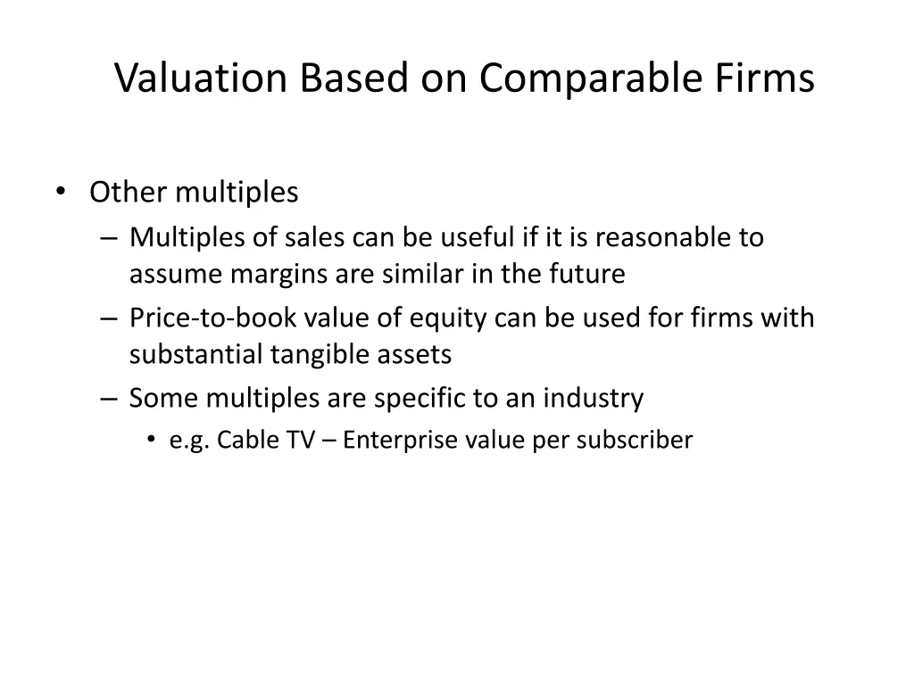 valuation based on comparable firms 7