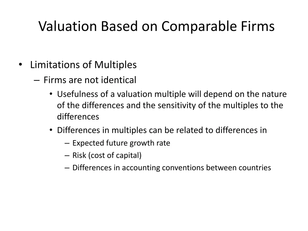 valuation based on comparable firms 8