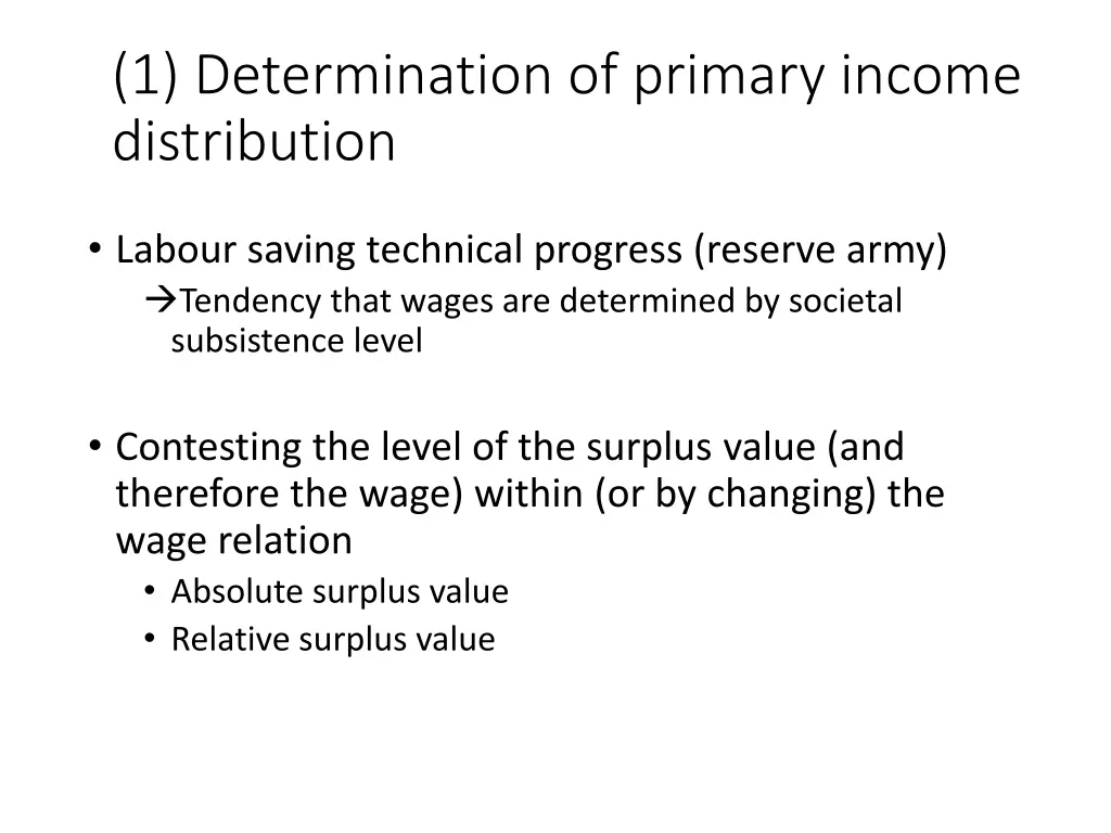 1 determination of primary income distribution