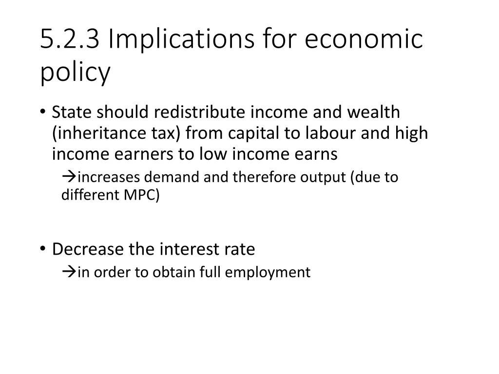 5 2 3 implications for economic policy