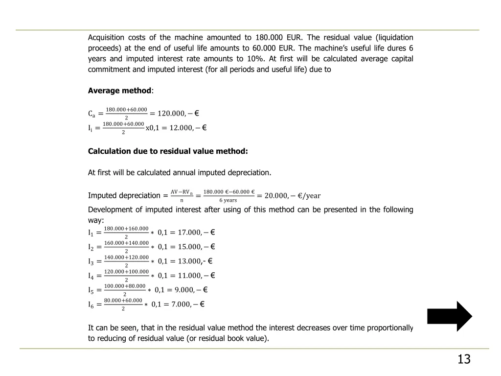 acquisition costs of the machine amounted