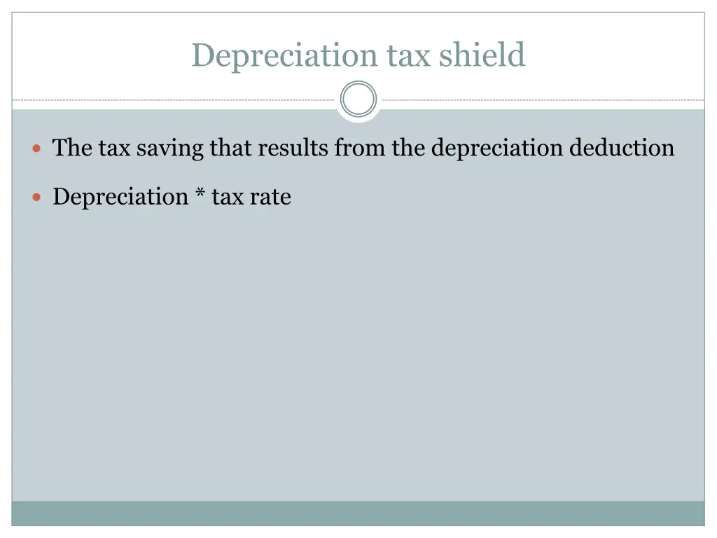 depreciation tax shield