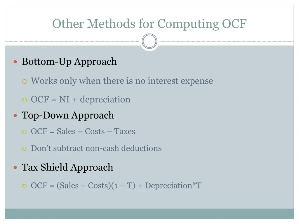 other methods for computing ocf 1