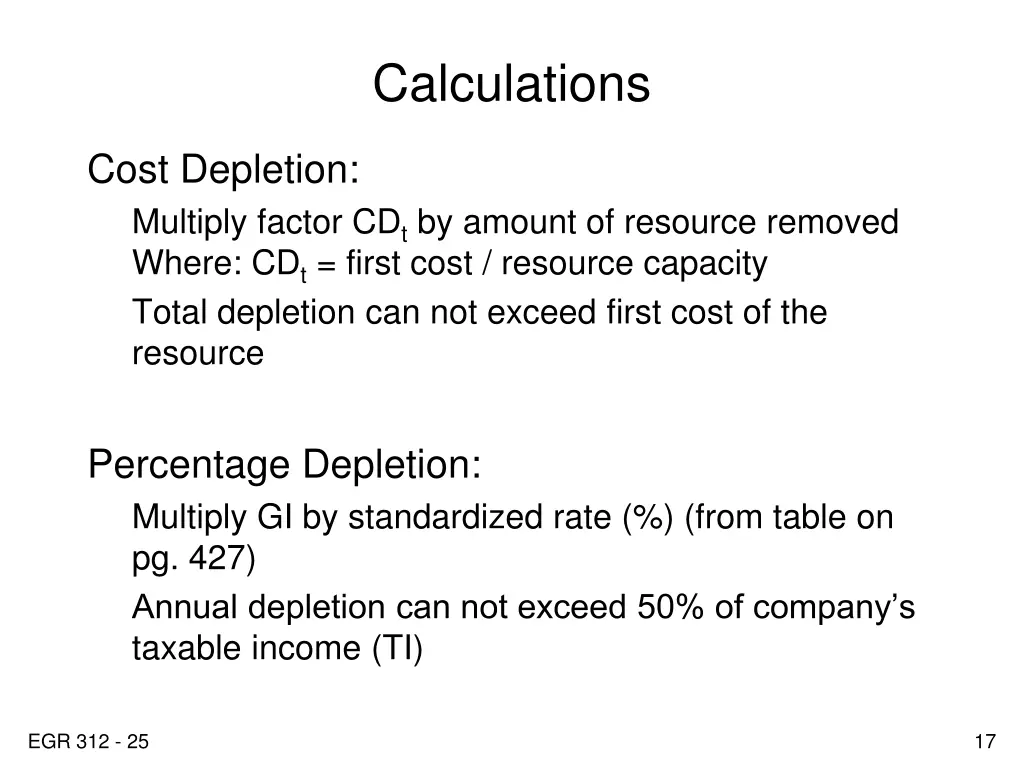 calculations