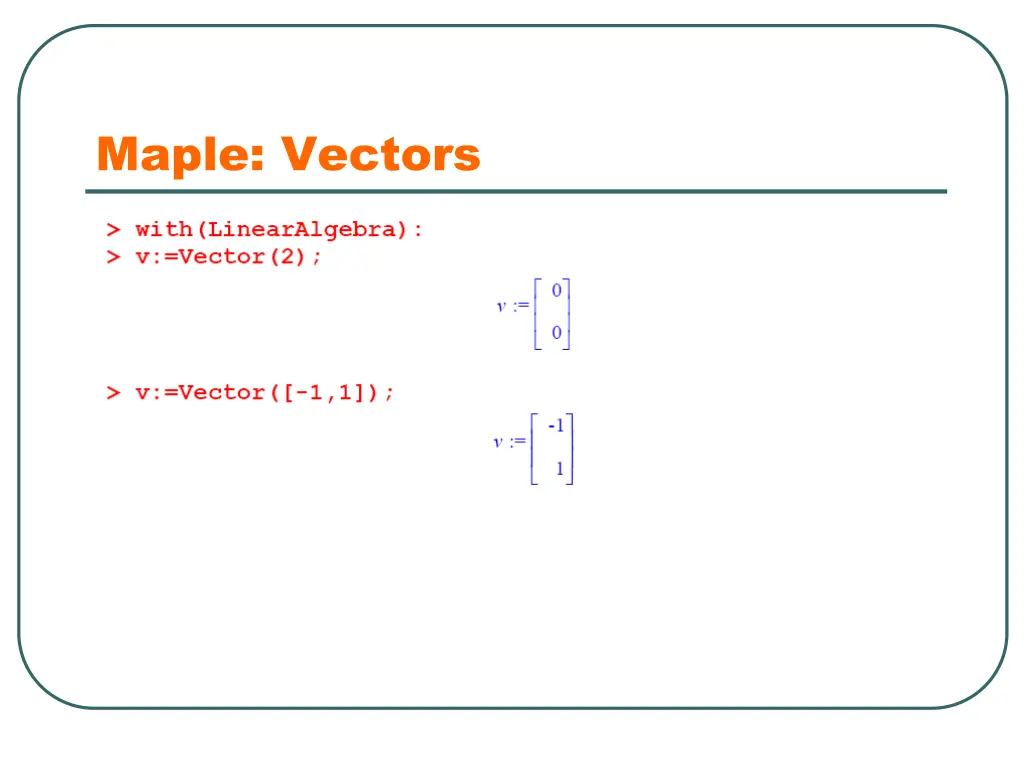 maple vectors