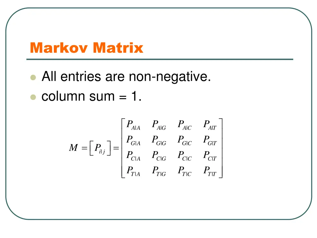 markov matrix