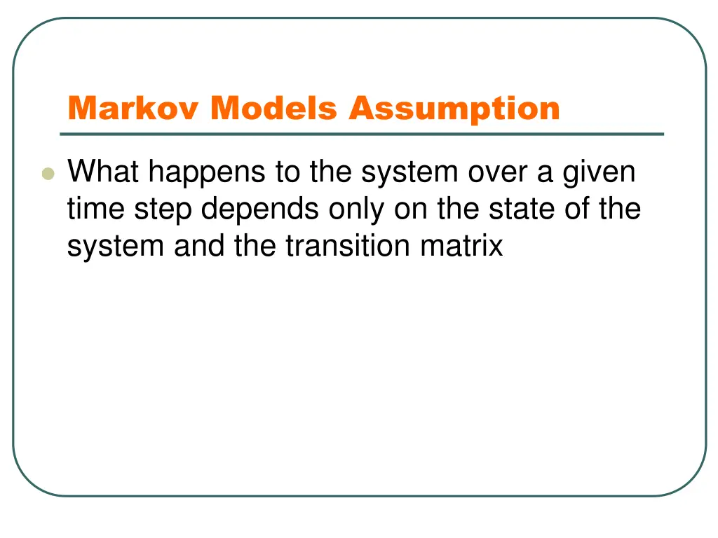 markov models assumption