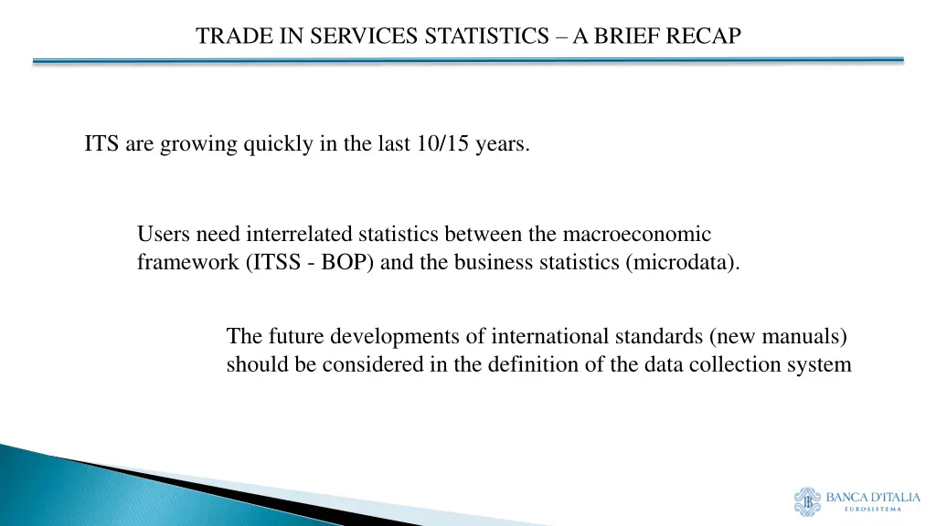 trade in services statistics a brief recap