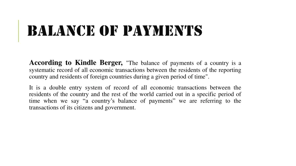 balance of payments