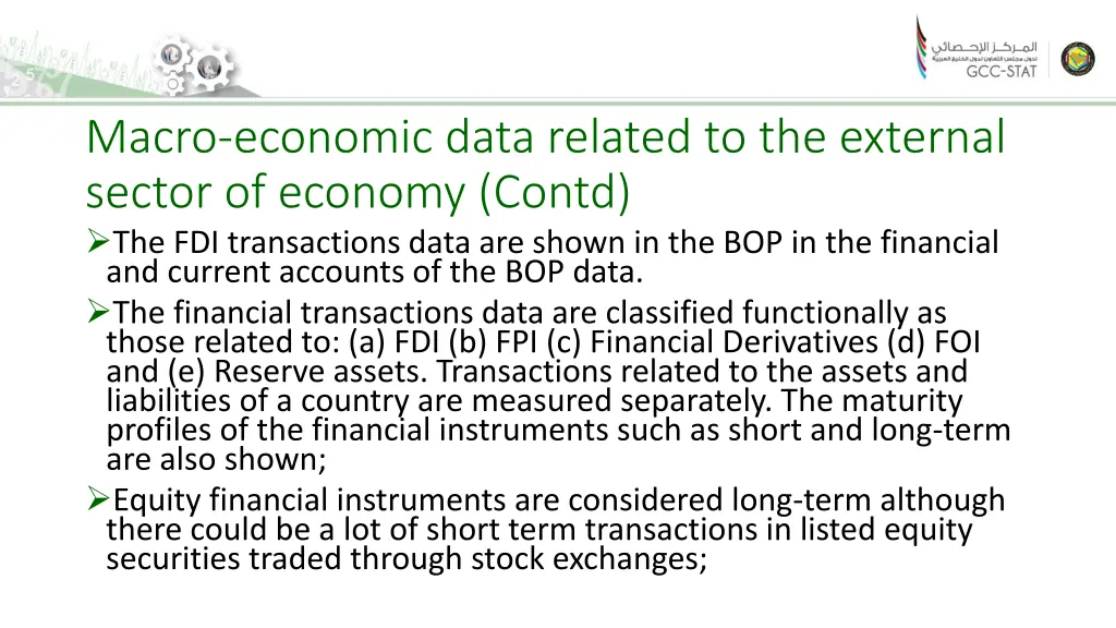 macro economic data related to the external 1