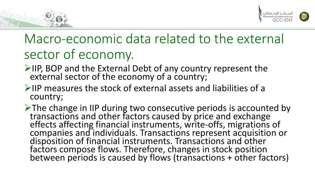 macro economic data related to the external