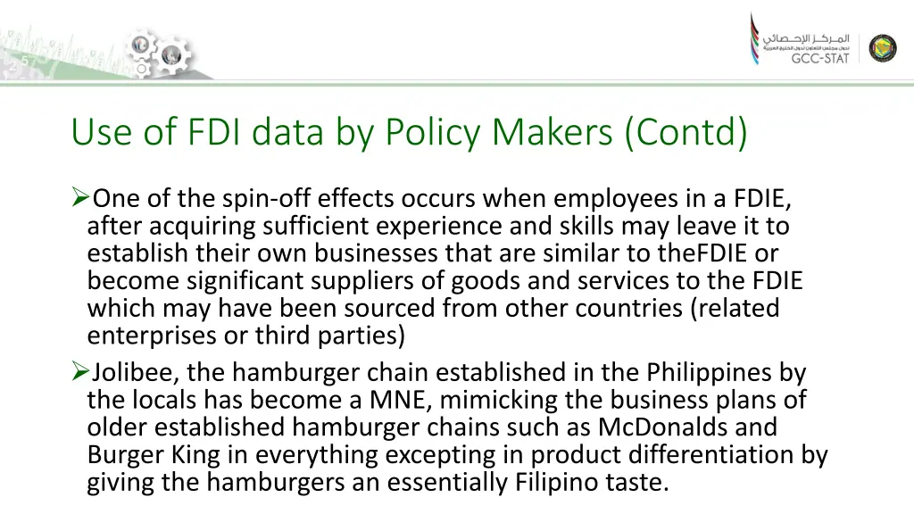 use of fdi data by policy makers contd 1