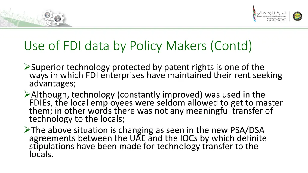 use of fdi data by policy makers contd 2
