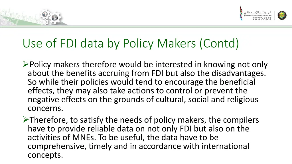 use of fdi data by policy makers contd 5