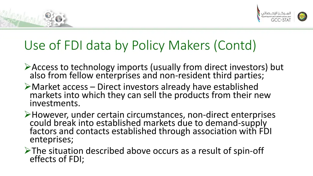 use of fdi data by policy makers contd
