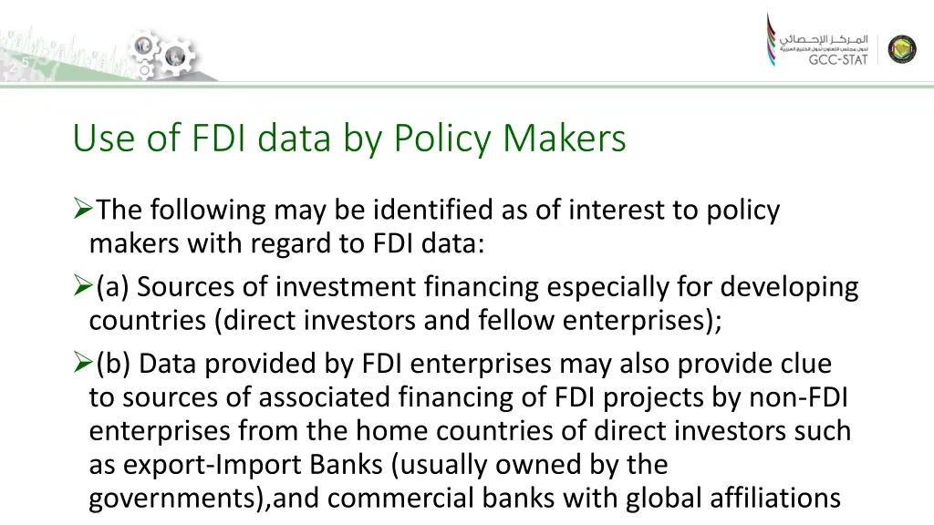 use of fdi data by policy makers