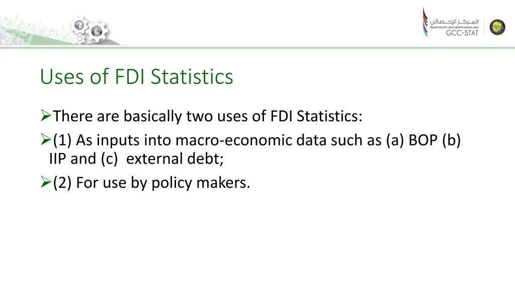 uses of fdi statistics 1