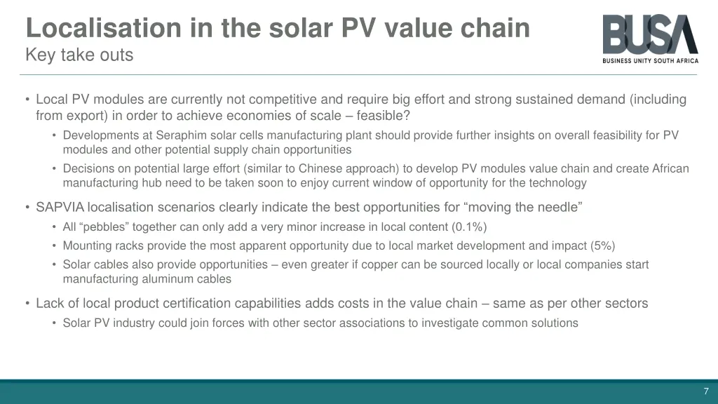 localisation in the solar pv value chain key take