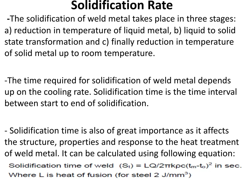 solidification rate