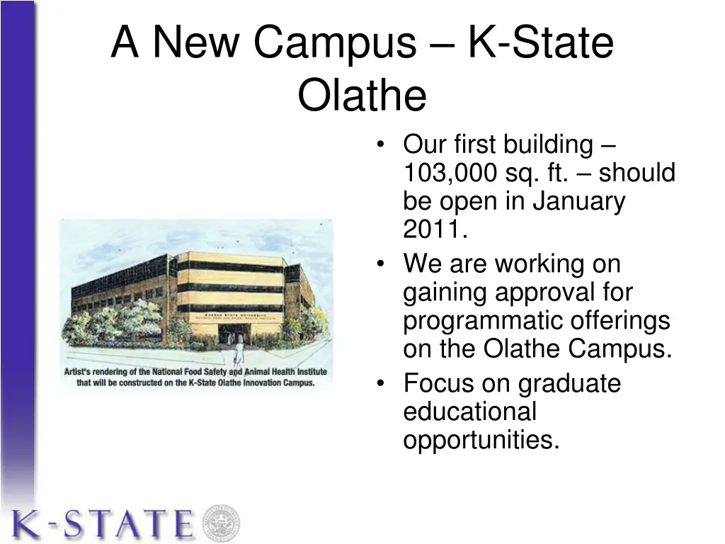 a new campus k state olathe