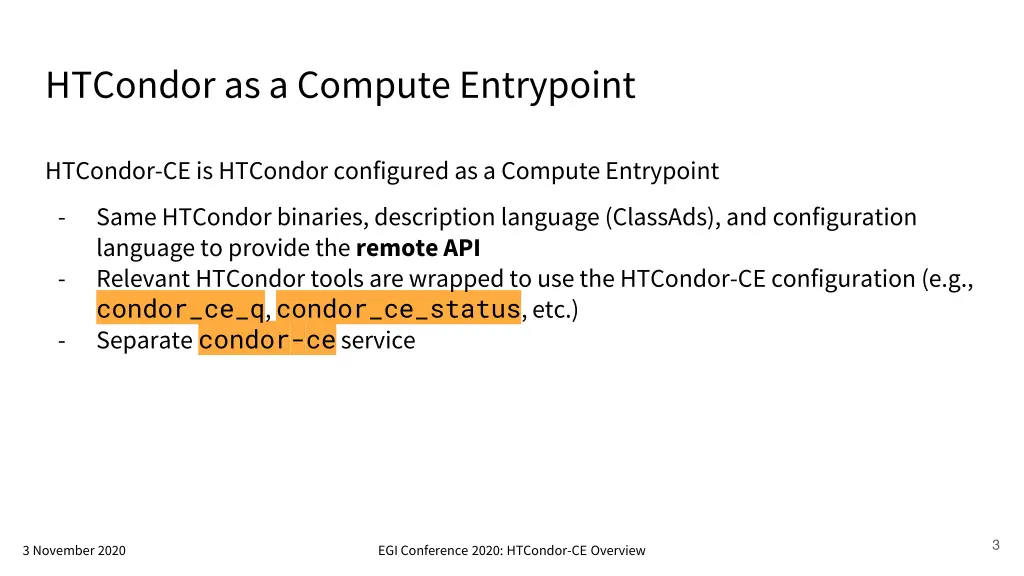 htcondor as a compute entrypoint