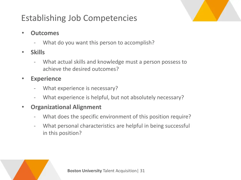 establishing job competencies