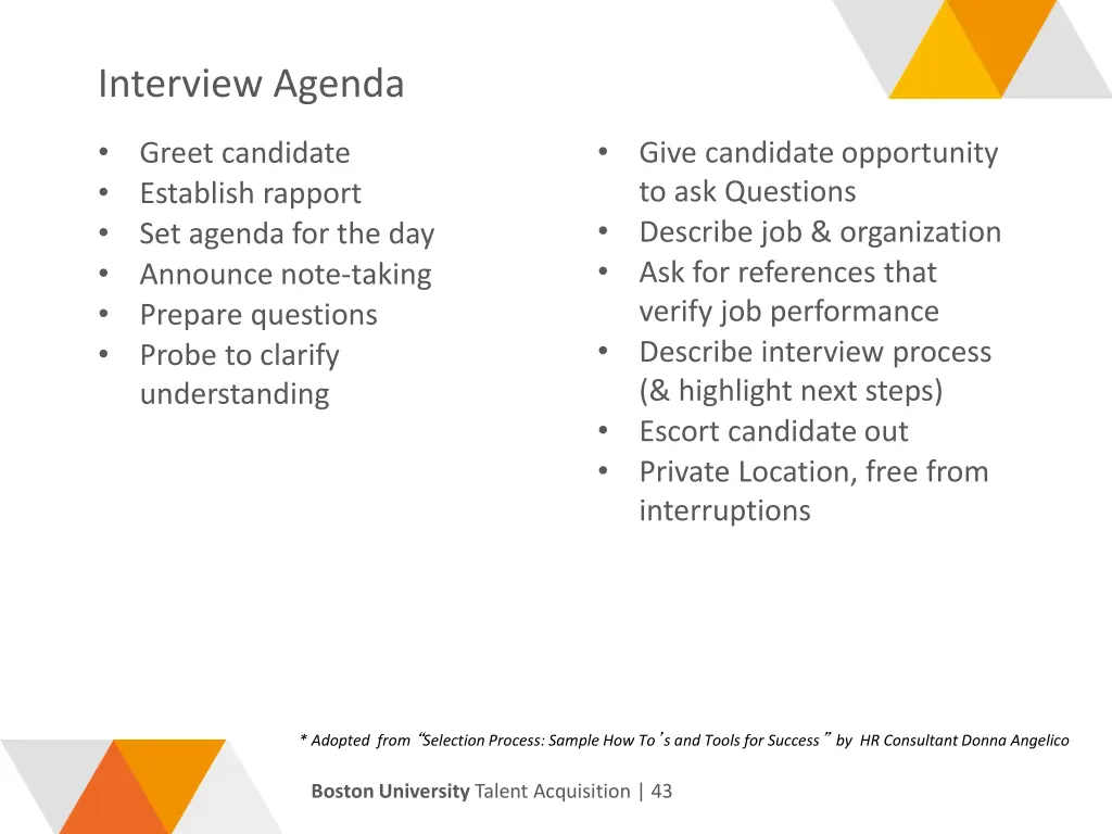 interview agenda