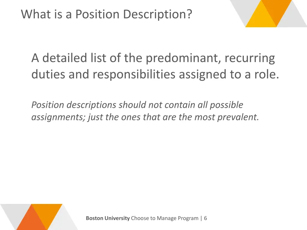 what is a position description