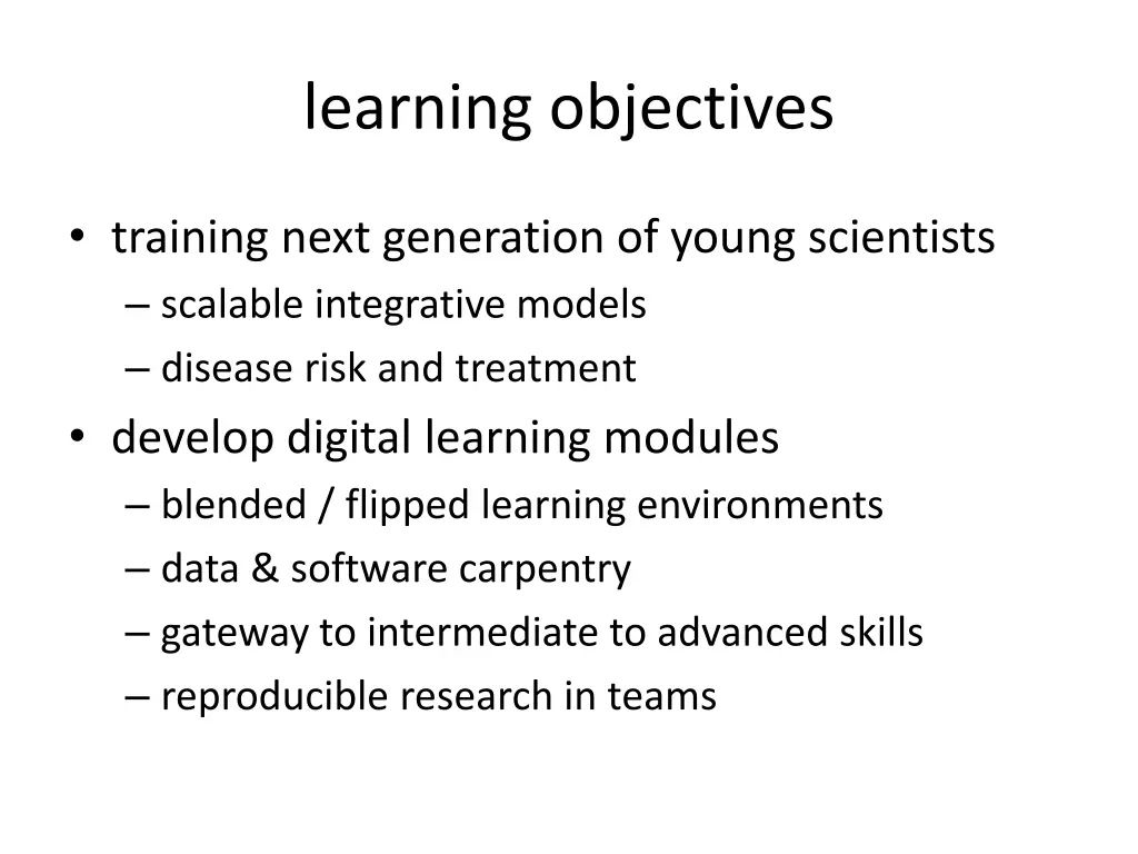 learning objectives