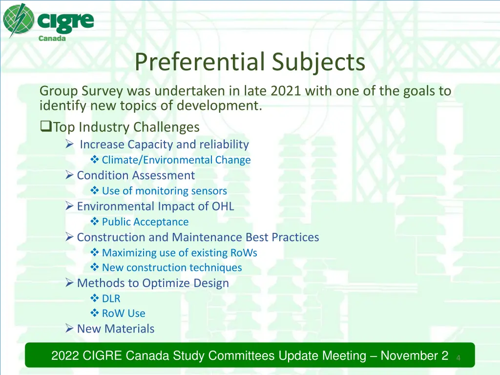 preferential subjects group survey was undertaken