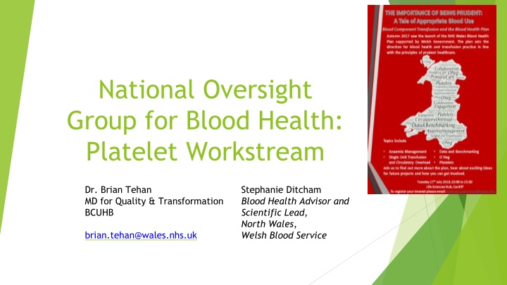 national oversight group for blood health