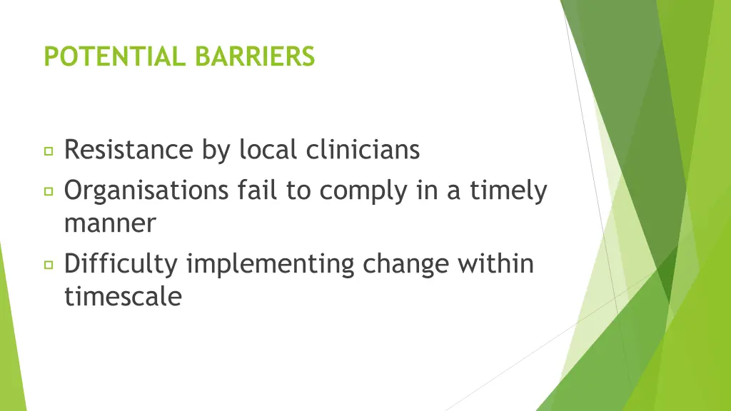 potential barriers