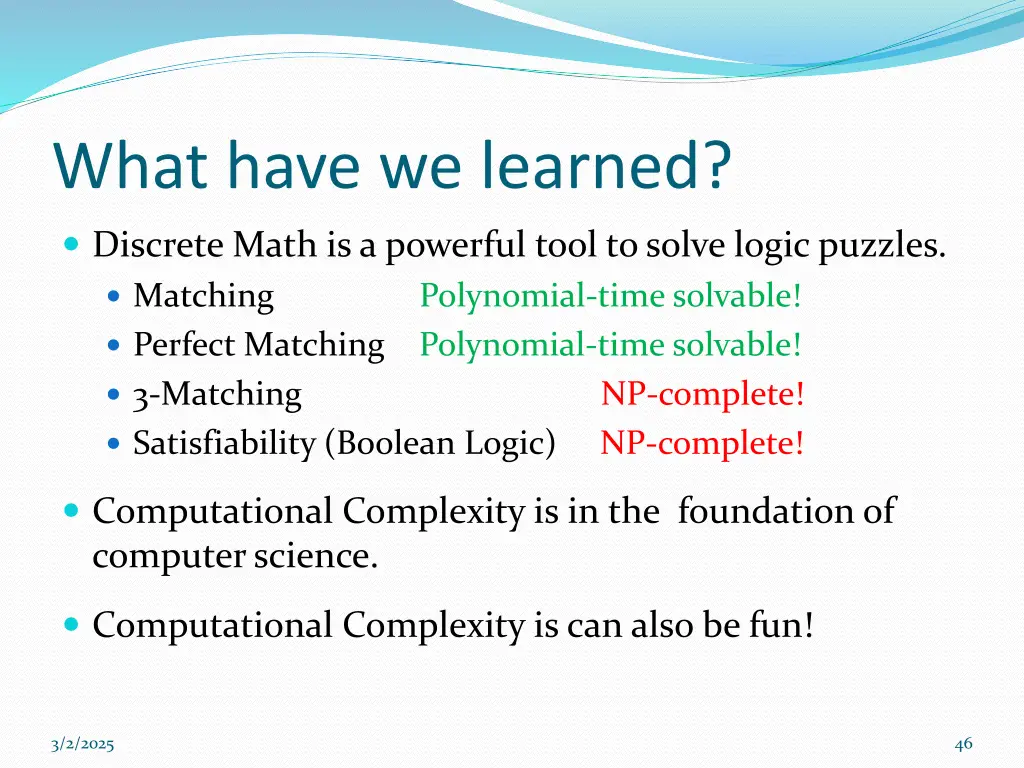 what have we learned 1