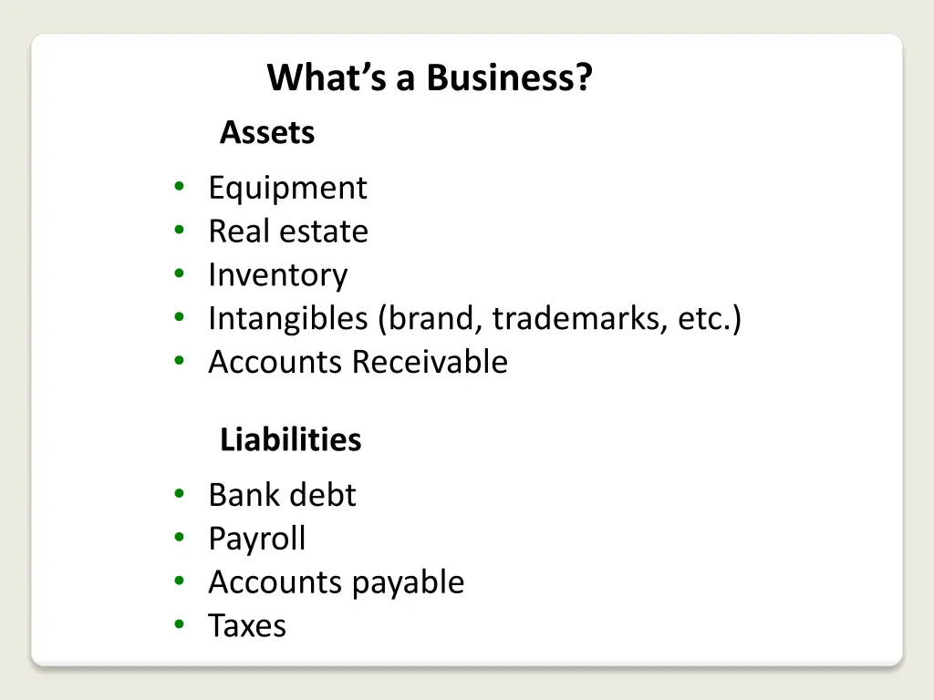 what s a business assets equipment real estate