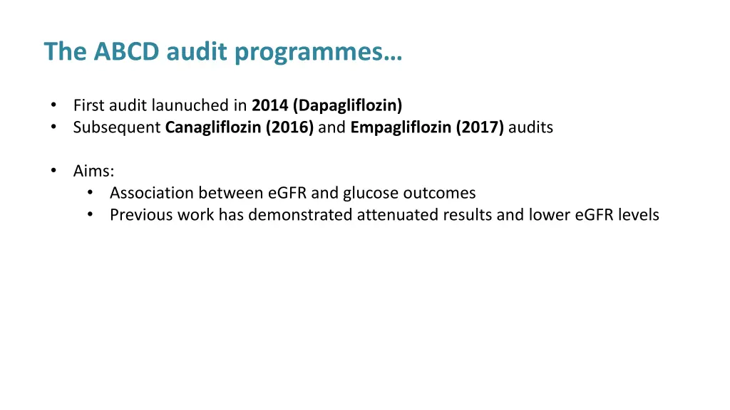 the abcd audit programmes