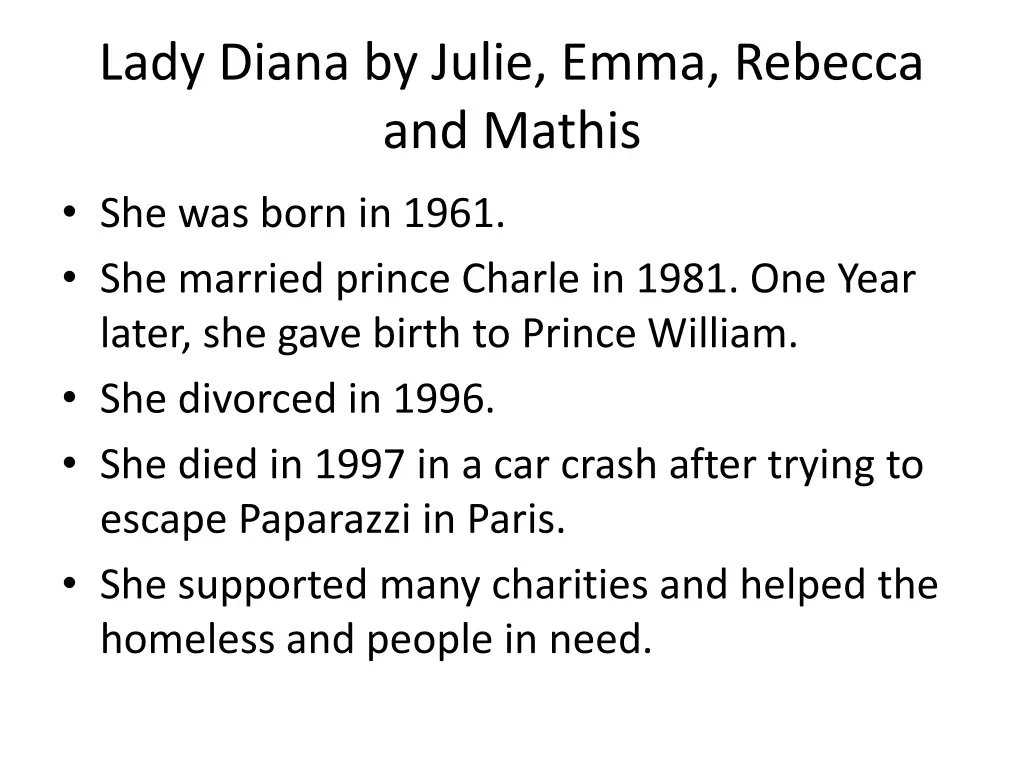 lady diana by julie emma rebecca and mathis