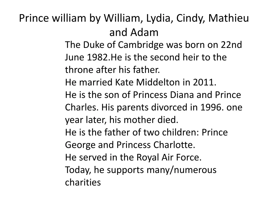 prince william by william lydia cindy mathieu