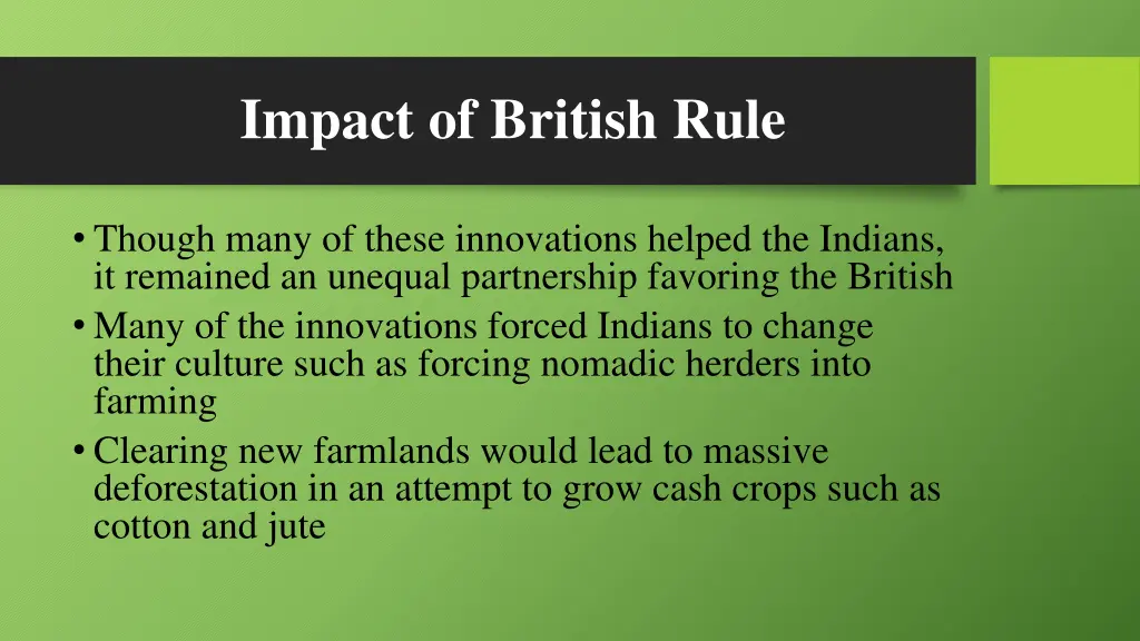 impact of british rule 2