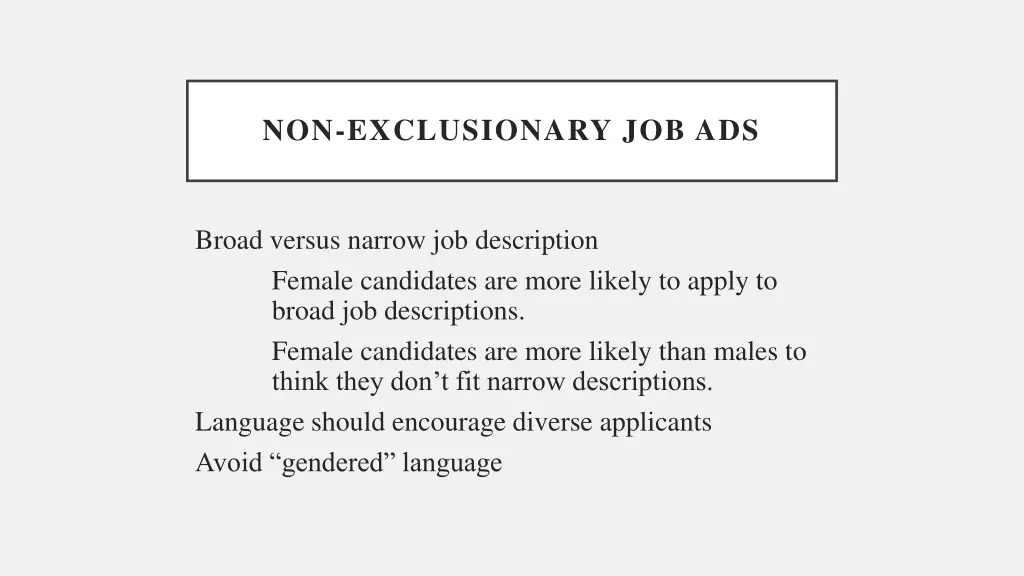 non exclusionary job ads