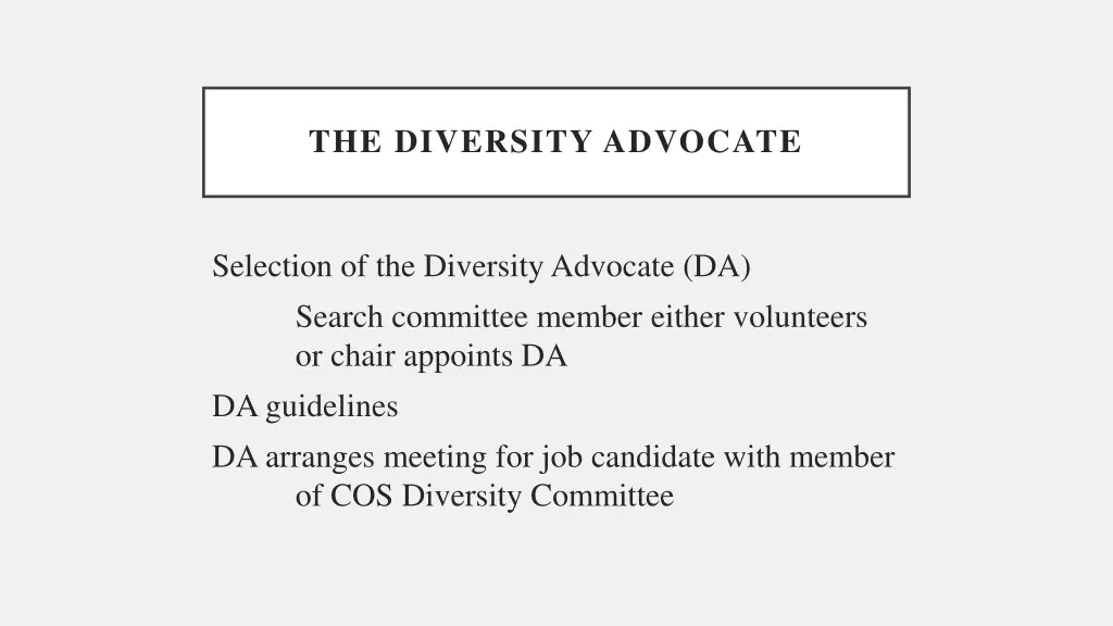 the diversity advocate